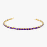 14k Prong Setting Amethyst Tennis Bracelet 14K Gold Ferkos Fine Jewelry