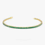 14k Prong Setting Emerald Tennis Bracelet 14K Gold Ferkos Fine Jewelry
