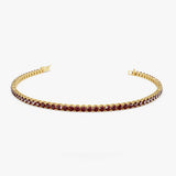 14k Prong Setting Red Garnet Tennis Bracelet 14K Gold Ferkos Fine Jewelry