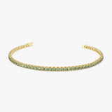14k Prong Setting Peridot Tennis Bracelet 14K Gold Ferkos Fine Jewelry