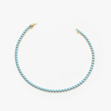 14k Prong Setting Turquoise Tennis Bracelet Ferkos Fine Jewelry