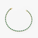 14k Prong Setting Diamond and Emerald Tennis Bracelet  Ferkos Fine Jewelry