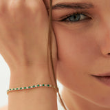 14k Prong Setting Diamond and Emerald Tennis Bracelet Ferkos Fine Jewelry