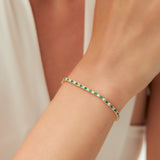 14k Prong Setting Diamond and Emerald Tennis Bracelet Ferkos Fine Jewelry