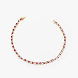 14k Prong Setting Diamond and Ruby Tennis Bracelet Ferkos Fine Jewelry