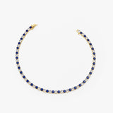 14k Prong Setting Diamond and Sapphire Tennis Bracelet Ferkos Fine Jewelry