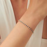 14k Prong Setting Diamond and Sapphire Tennis Bracelet  Ferkos Fine Jewelry