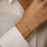 14k Diamond Initial Curb Bracelet  Ferkos Fine Jewelry
