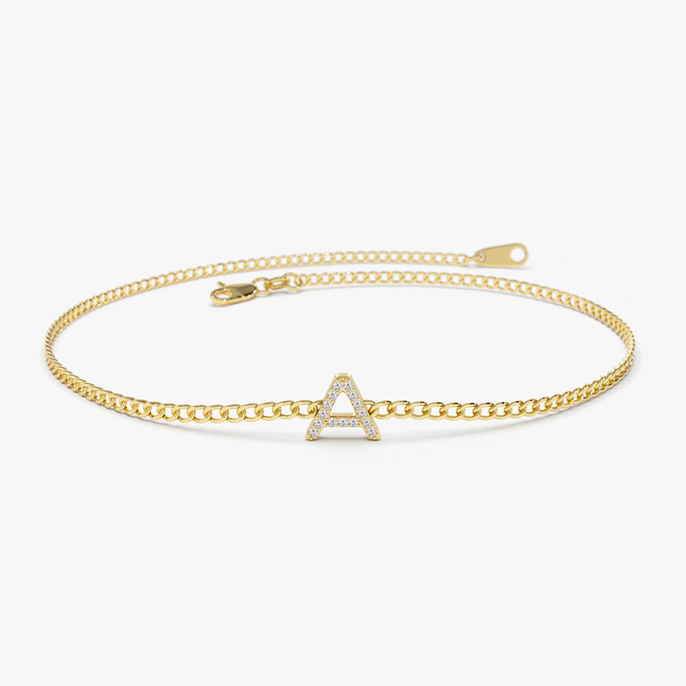 Diamond Alphabet Initial Bracelet Jewelry Manufacturers