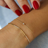 14k Solid Gold & Pave Diamond Bar Bracelet Ferkos Fine Jewelry