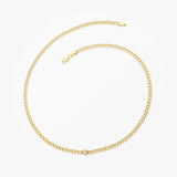 14k 2MM Curb Link Bracelet w/ Heart Shape Solitaire Round Diamonds Ferkos Fine Jewelry