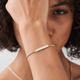 14k Gold 3MM Curb Link Diamond Pave Bracelet Ferkos Fine Jewelry