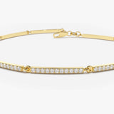 14k Gold Pave Stackable Diamond Bar Bracelet Ferkos Fine Jewelry
