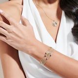 14k Cuban Link Bracelet w/ Bezel Setting London Blue Topaz  Ferkos Fine Jewelry