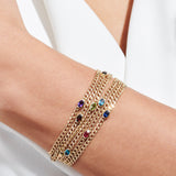 14k Cuban Link Bracelet w/ Bezel Setting London Blue Topaz  Ferkos Fine Jewelry