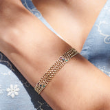 14k Gold Cuban Link Bracelet w/ Bezel Setting Emerald Ferkos Fine Jewelry