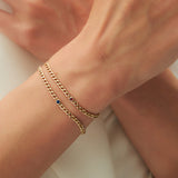 14k Gold Cuban Link Bracelet w/ Bezel Setting Ruby Ferkos Fine Jewelry