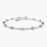 14k Bar and Diamond Infinity Bracelet 0.85 ctw 14K White Gold Ferkos Fine Jewelry