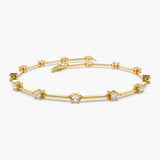 14k Bar and Diamond Infinity Bracelet 0.85 ctw 14K Gold Ferkos Fine Jewelry