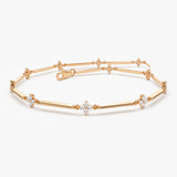 14k Clover Setting Diamond Infinity Bracelet 14K Rose Gold Ferkos Fine Jewelry