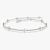 14k Clover Setting Diamond Infinity Bracelet 14K White Gold Ferkos Fine Jewelry