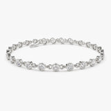 14k Bezel Setting Diamond Tennis Bracelet 14K White Gold Ferkos Fine Jewelry