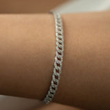 14k 4.8MM Diamond Cuban Link Bracelet Ferkos Fine Jewelry