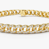 14k 4.8MM Diamond Cuban Link Bracelet Ferkos Fine Jewelry
