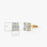 14k Mini Illusion Setting Baguette Studs  Ferkos Fine Jewelry