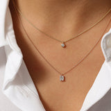 14K Gold Baguette & Round Diamond Charm Pendant Ferkos Fine Jewelry