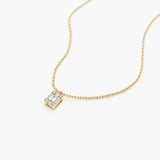 14K Gold Baguette & Round Diamond Charm Pendant  Ferkos Fine Jewelry
