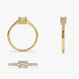 14k Illusion Setting East to West Baguette Diamond Ring Ferkos Fine Jewelry