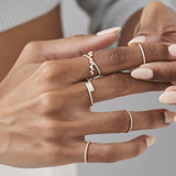 14k Cross Over Baguette Diamond Ring with Pave Diamonds Ferkos Fine Jewelry