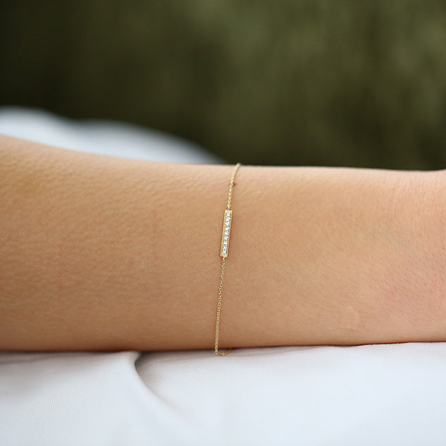 Gold diamond bar bracelet Clearance