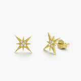 14K Gold Starburst Diamond Earrings 14K Gold Ferkos Fine Jewelry