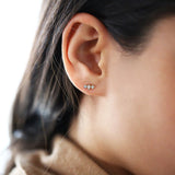 14K Gold Baguette and Round Cut Mix Diamond Earrings Ferkos Fine Jewelry