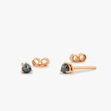 14K Gold Rose Cut Black Diamond Earrings 14K Rose Gold Ferkos Fine Jewelry