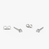 14K Gold Mini Diamond Studs 14K White Gold Ferkos Fine Jewelry