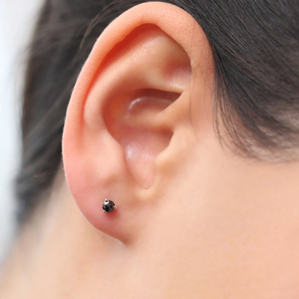 Small black diamond studs Clearance