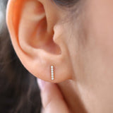 14K Gold Diamond Bar Stud Earrings Ferkos Fine Jewelry