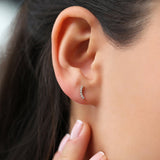 14K Gold Diamond Curved Bar Stud Earrings Ferkos Fine Jewelry