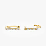 14K Gold Mini Diamond Huggies Earrings  Ferkos Fine Jewelry