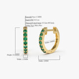 14K Gold Emerald Huggie Hoop Earrings Ferkos Fine Jewelry