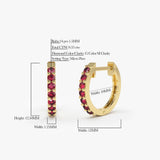 14K Gold Ruby Huggie Hoop Earrings Ferkos Fine Jewelry