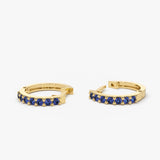 14K Gold Sapphire Huggie Hoop Earrings Ferkos Fine Jewelry
