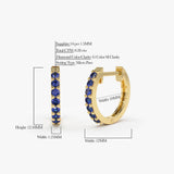 14K Gold Sapphire Huggie Hoop Earrings Ferkos Fine Jewelry
