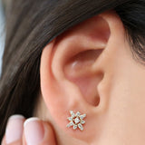 14K Gold Compass Star Diamond Earrings Ferkos Fine Jewelry