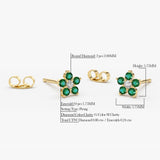 14K Emerald and Diamond Flower Studs  Ferkos Fine Jewelry
