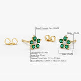 14K Emerald and Diamond Flower Studs Ferkos Fine Jewelry