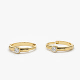 14K Single Bezel Set Diamond Hoops Ferkos Fine Jewelry